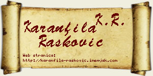 Karanfila Rašković vizit kartica